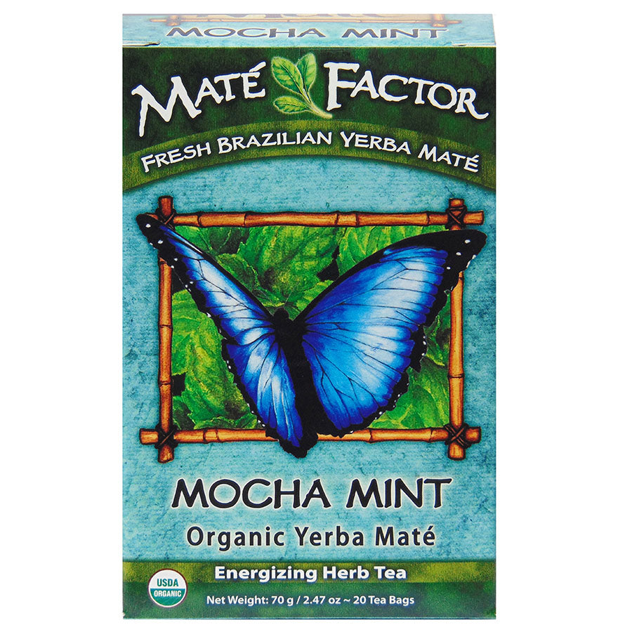 MATE FACTOR - MOCHA MINT YERBA MATE TEA (20 TEA BAGS, 2.47 OZ