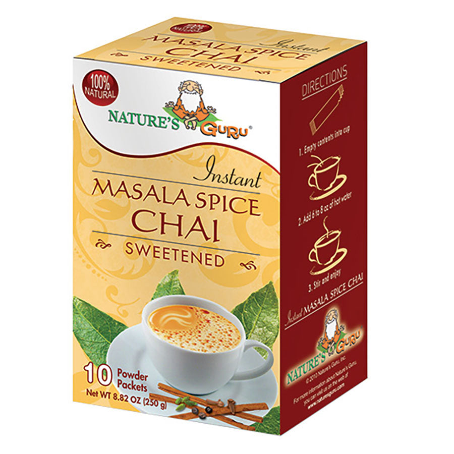NATURE'S GURU - MASALA CHAI SWEETENED (10 POWDER PACKETS)