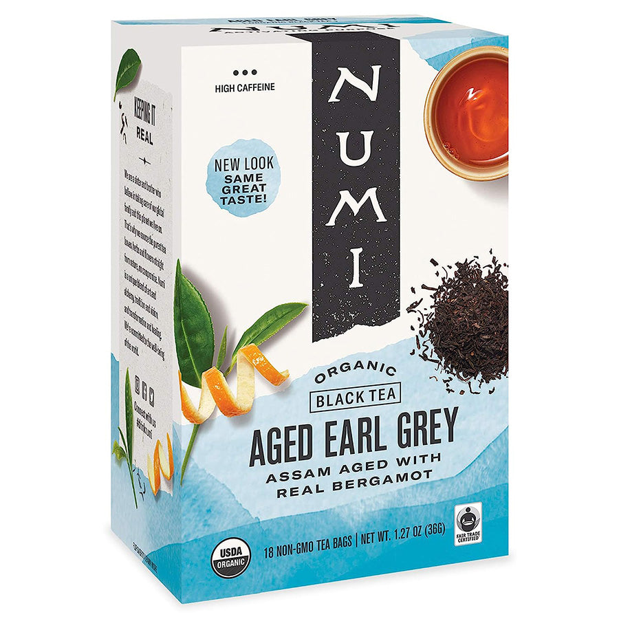 NUMI ORGANIC TEA - AGED EARL GREY TEA (18 TEA BAGS, 1.27 OZ)