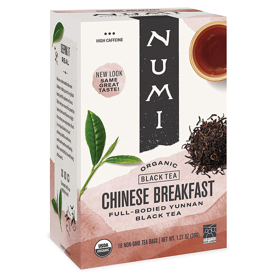 NUMI ORGANIC TEA - CHINESE BREAKFAST TEA (18 TEA BAGS, 1.27 OZ)