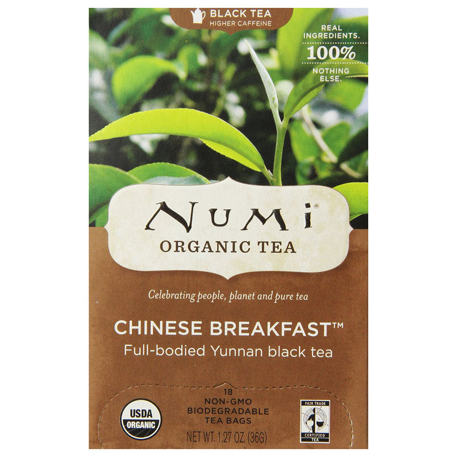 NUMI ORGANIC TEA - CHINESE BREAKFAST TEA (18 TEA BAGS, 1.27 OZ)