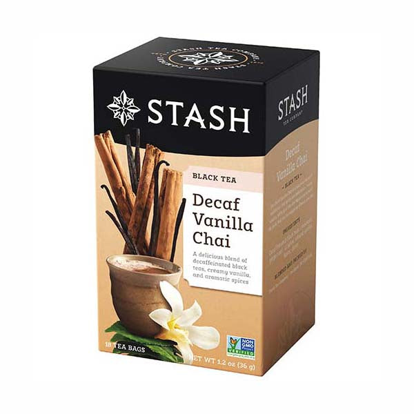 STASH TEA - DECAF VANILLA CHAI TEA BAGS (18 TEA BAGS, 1.2 OZ)