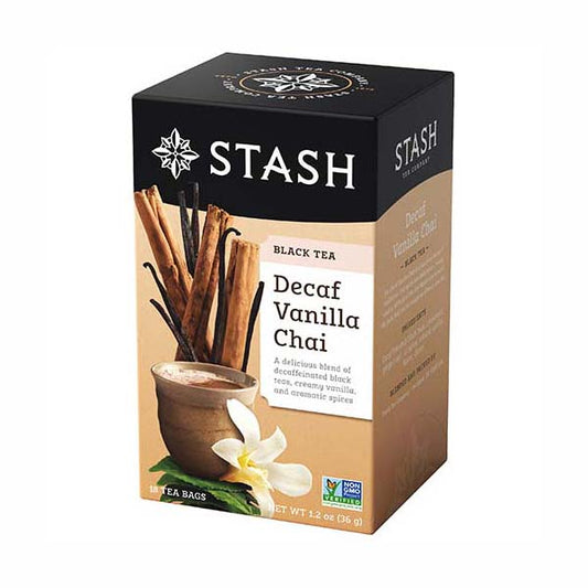 STASH TEA - DECAF VANILLA CHAI TEA BAGS (18 TEA BAGS, 1.2 OZ)