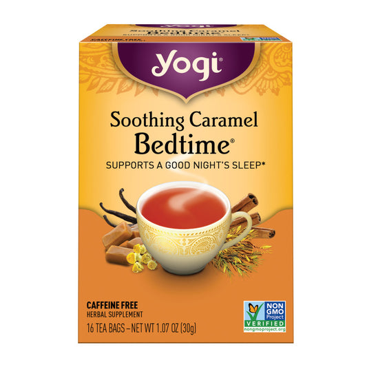 YOGI TEA - SOOTHING CARAMEL BEDTIME HERBAL TEA (16 TEA BAGS, 1.07 OZ)