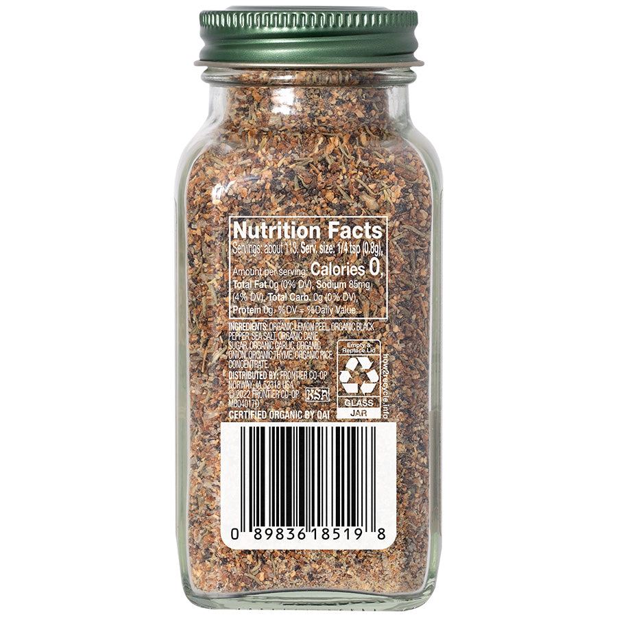 SIMPLY ORGANIC - LEMON PEPPER (3.17 OZ BOTTLE)