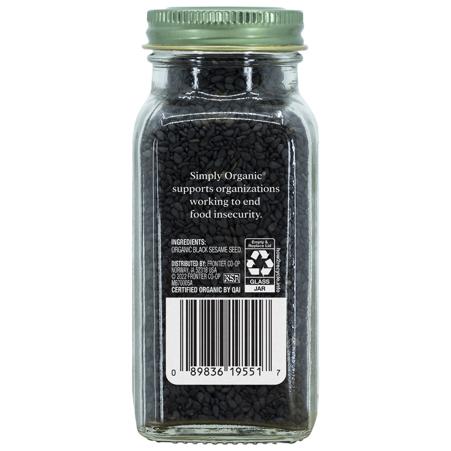 SIMPLY ORGANIC - BLACK SESAME SEED (3.28 OZ BOTTLE)