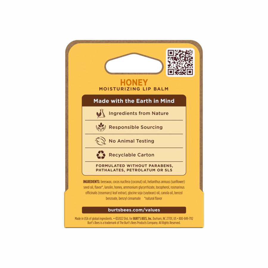BURT'S BEES HONEY LIP BALM (1 TUBE, 0.15 OZ)