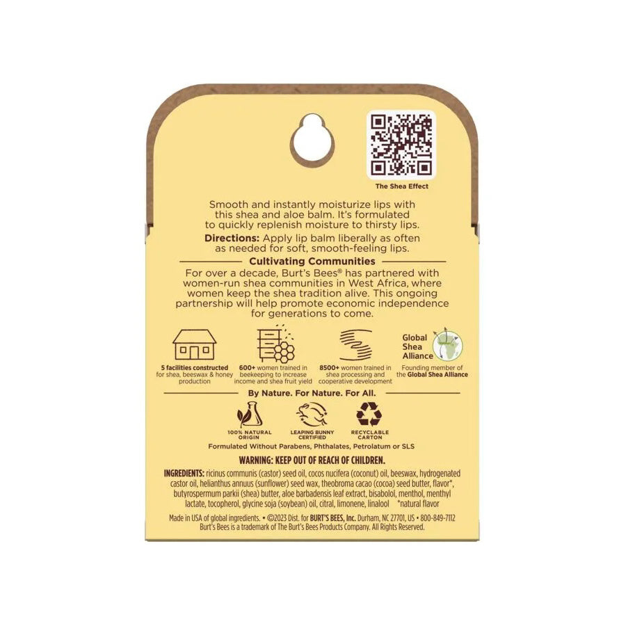 BURT'S BEES SHEA + ALOE MOISTURIZING LIP BALM (2 PACK)