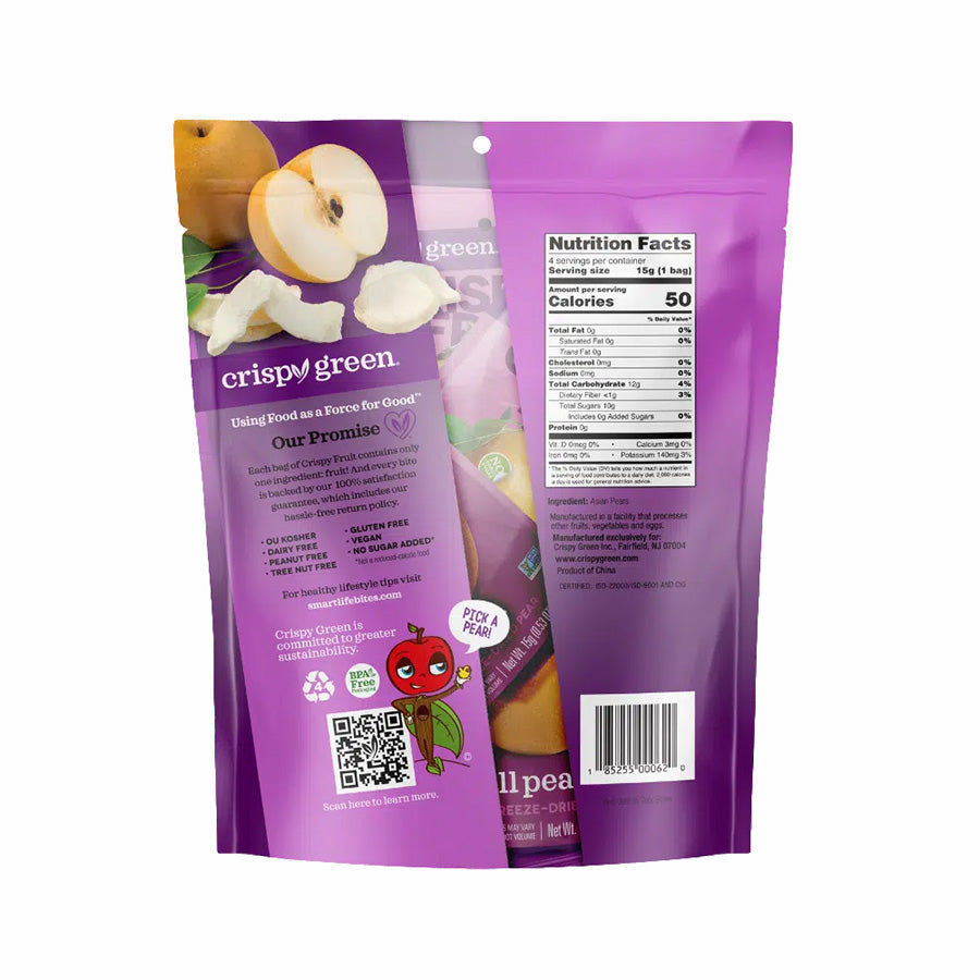 CRISPY GREEN - PEAR FREEZE-DRIED FRUIT PACK (4 POUCHES)