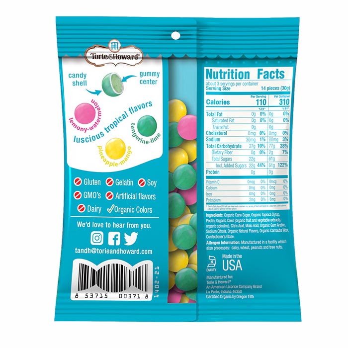 TORIE & HOWARD - TROPICAL GUMMI-SNAPS CANDY GUMMIES (3.0 OZ)