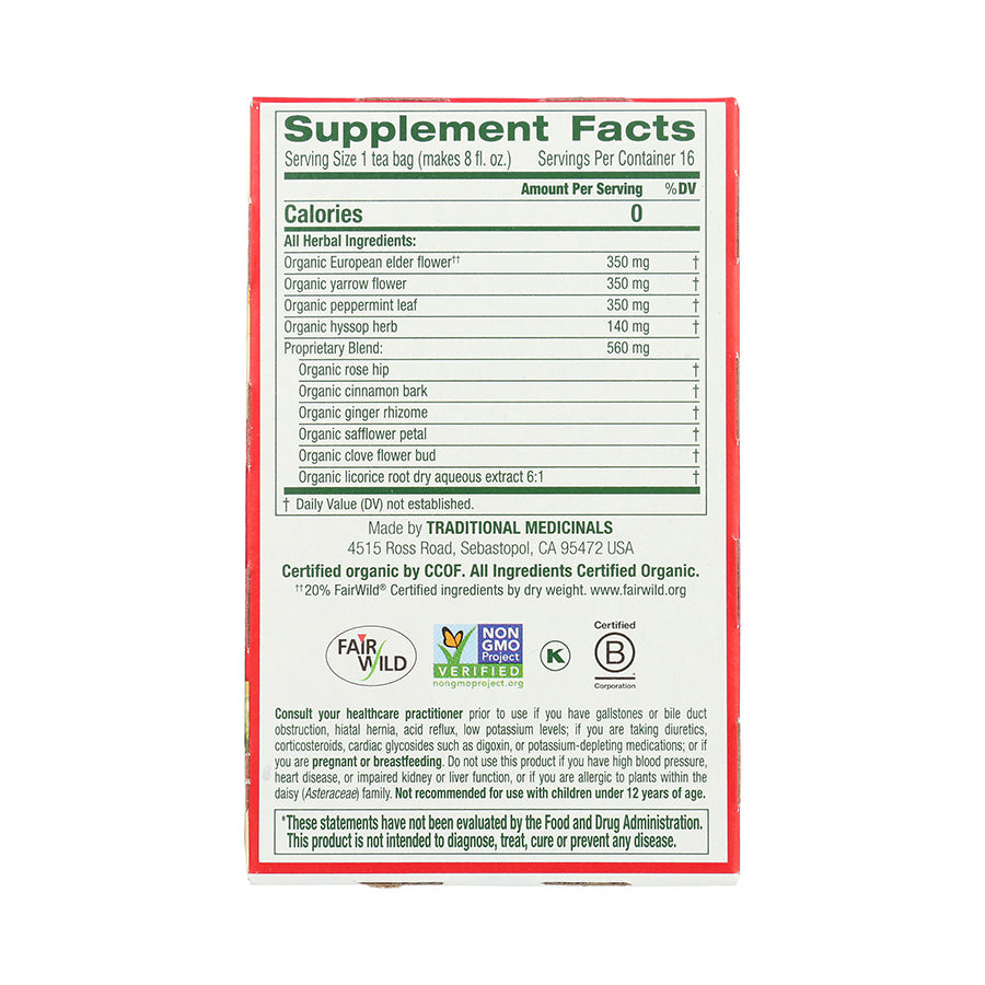 TRADITIONAL MEDICINALS - HERBAL COLD CARE TEA (16 TEA BAGS, 0.99 OZ)