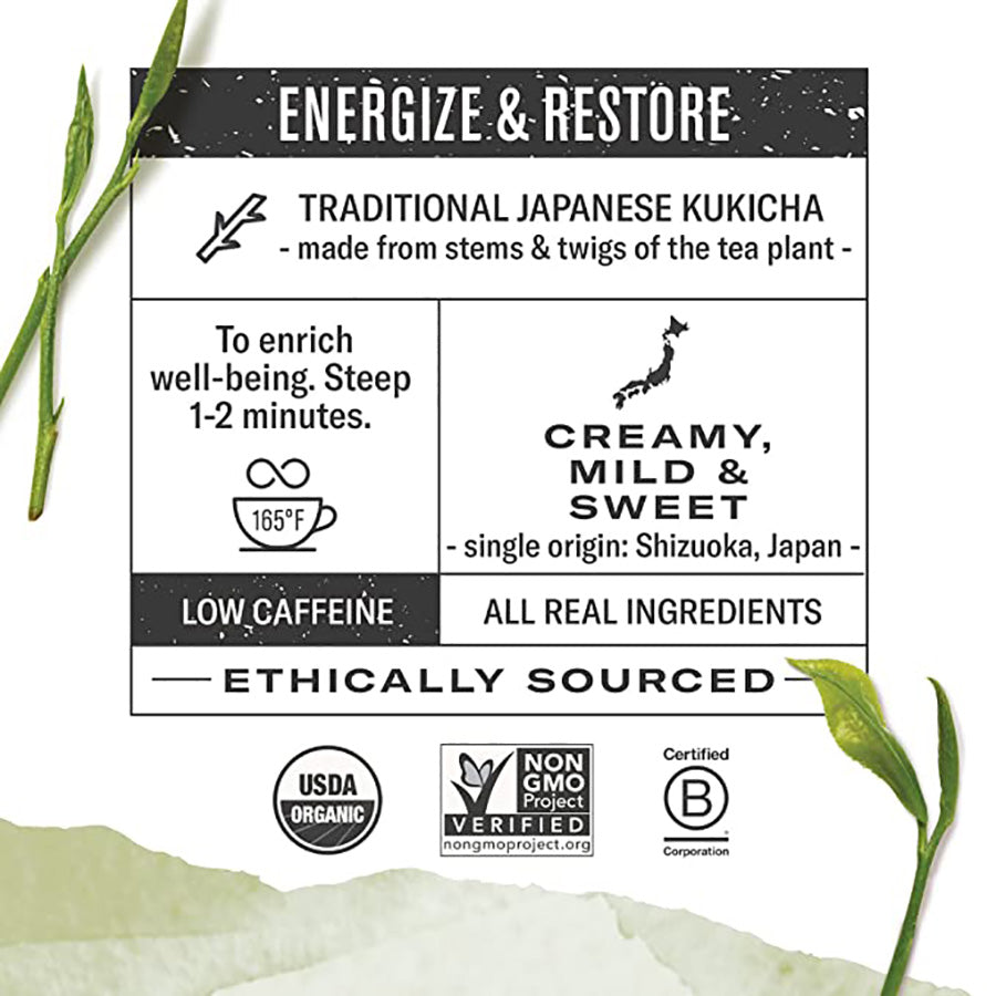 NUMI ORGANIC TEA - KUKICHA TEA (16 TEA BAGS, 1.02 OZ)