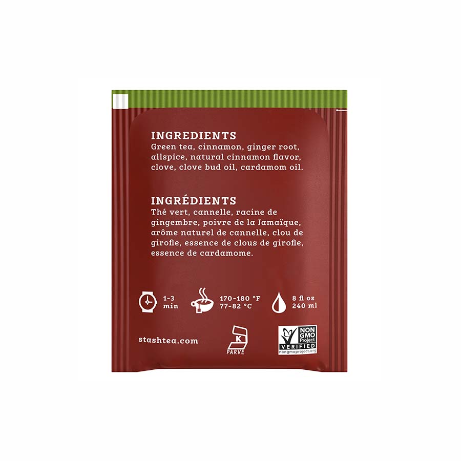 STASH TEA - PREMIUM CHAI GREEN TEA (20 TEA BAGS, 1.3 OZ)