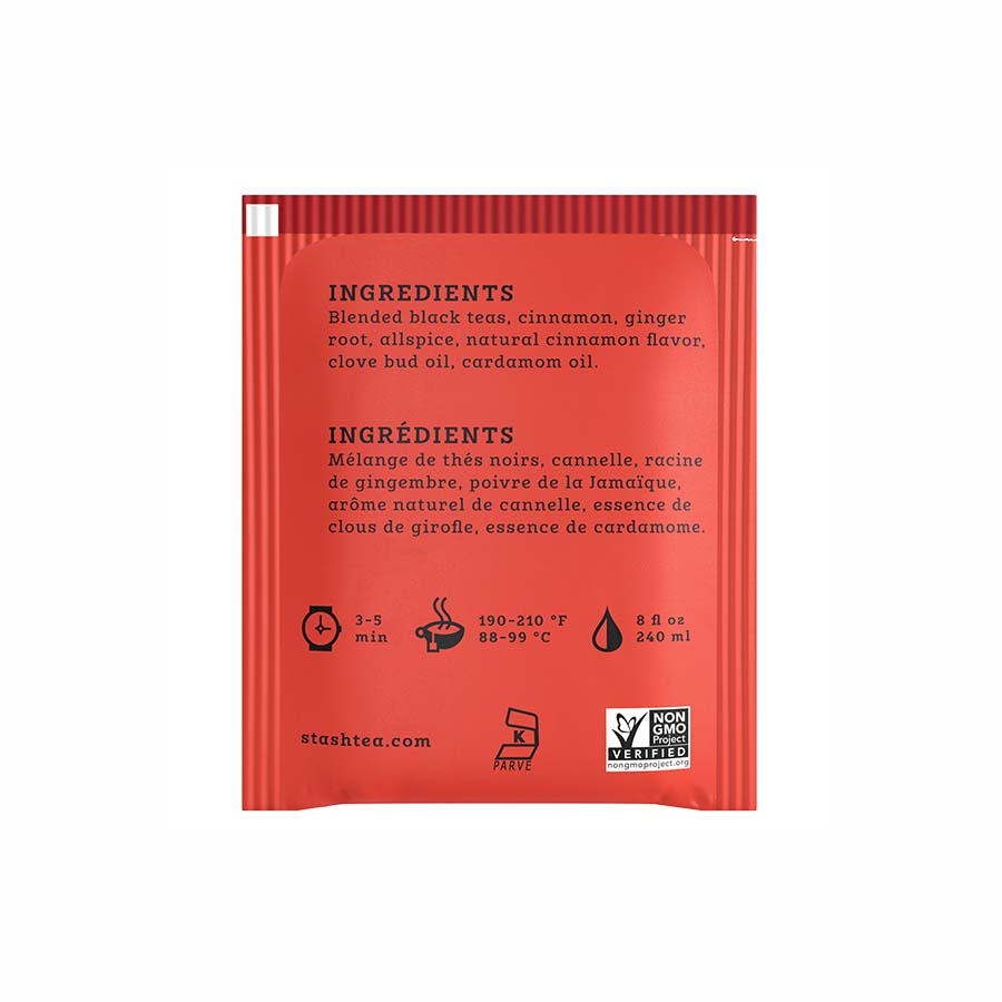 STASH TEA - CHAI SPICE BLACK TEA (20 TEA BAGS, 1.3 OZ)