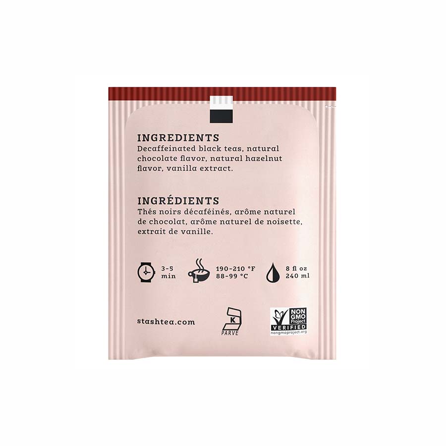 STASH TEA - DECAF CHOCOLATE HAZELNUT BLACK TEA (18 TEA BAGS, 1.2 OZ)