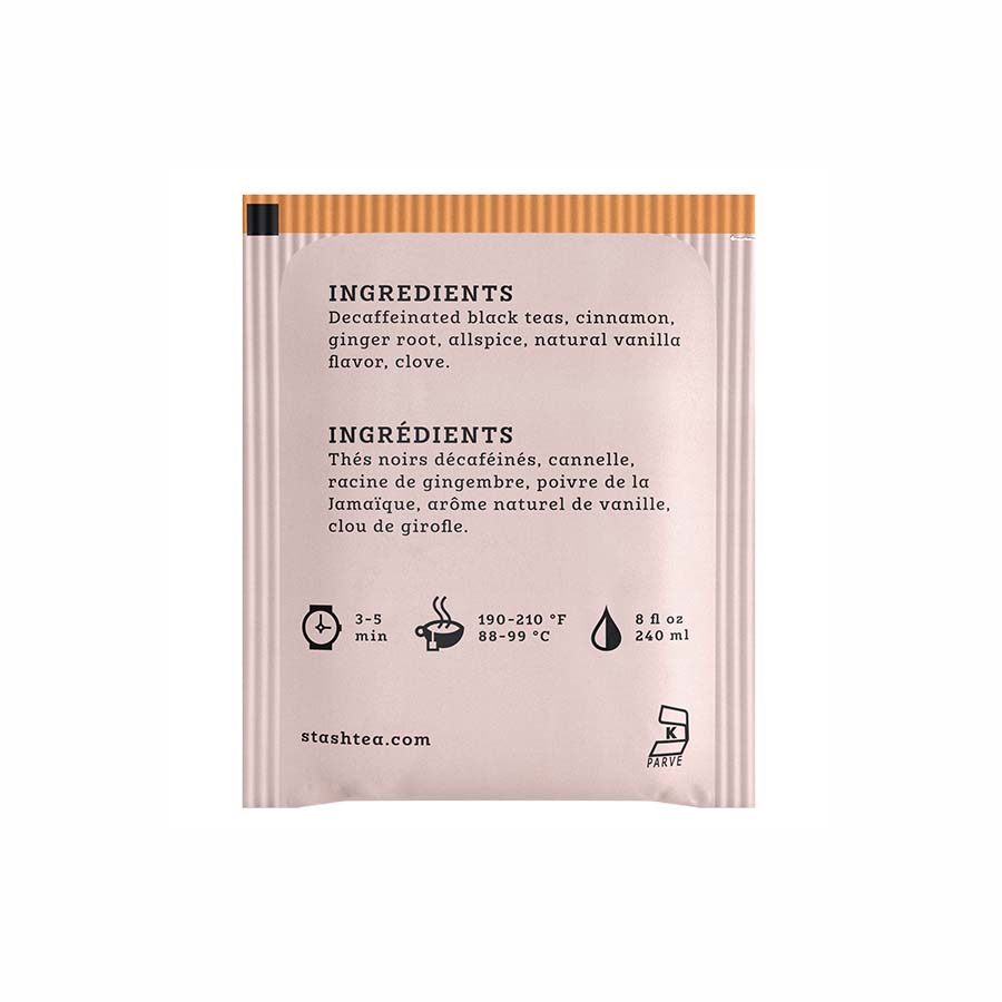 STASH TEA - DECAF VANILLA CHAI TEA BAGS (18 TEA BAGS, 1.2 OZ)