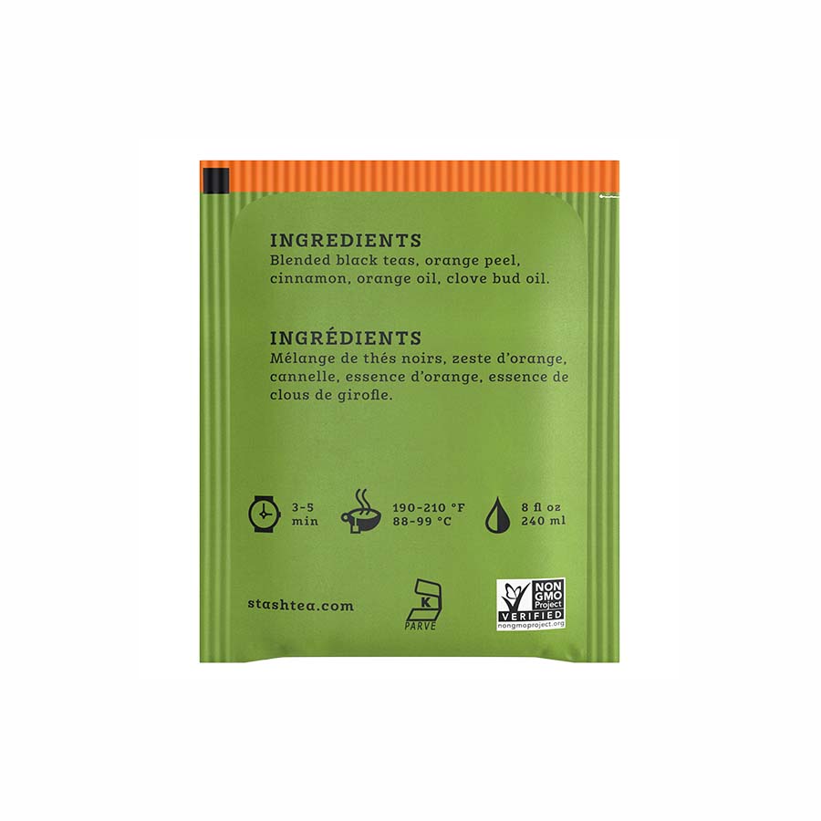 STASH TEA - ORANGE SPICE BLACK TEA (20 TEA BAGS, 1.3 OZ)