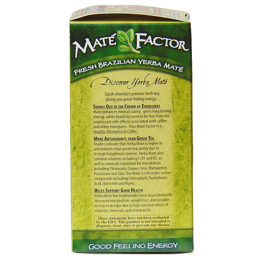 MATE FACTOR - ORIGINAL FRESH GREEN YERBA MATE TEA (24 TEA BAGS, 2.96 OZ)