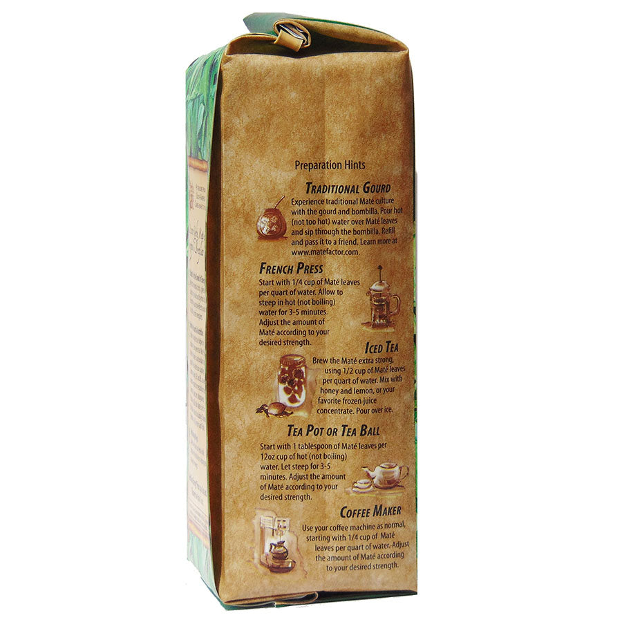 MATE FACTOR - ORIGINAL FRESH GREEN LOOSE LEAF YERBA MATE TEA (12 OZ BAG)