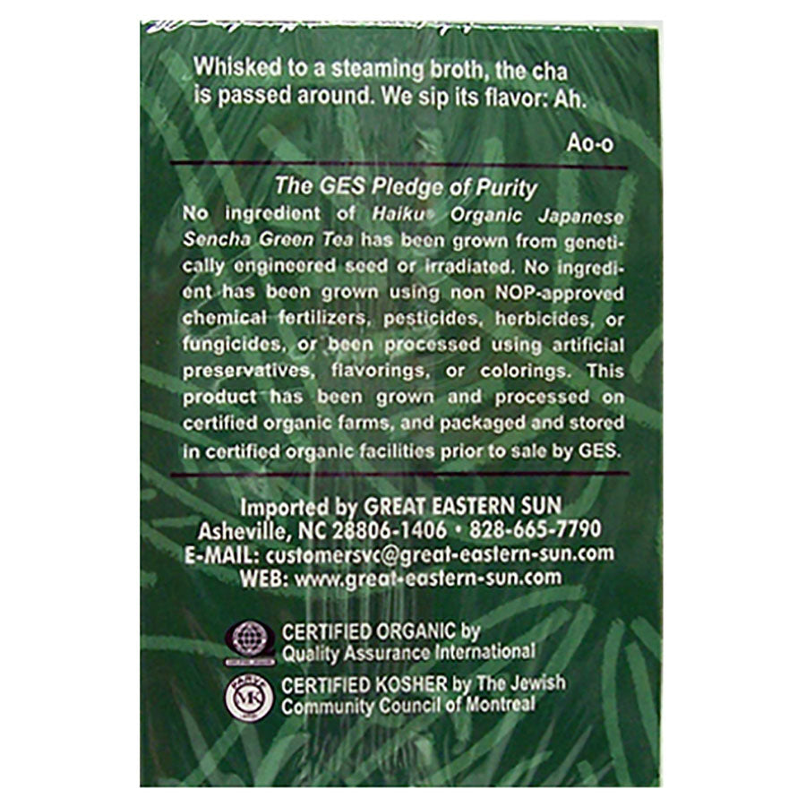GREAT EASTERN SUN - ORGANIC HAIKU JAPANESE GREEN TEA (16 TEA BAGS, 1.13 OZ)