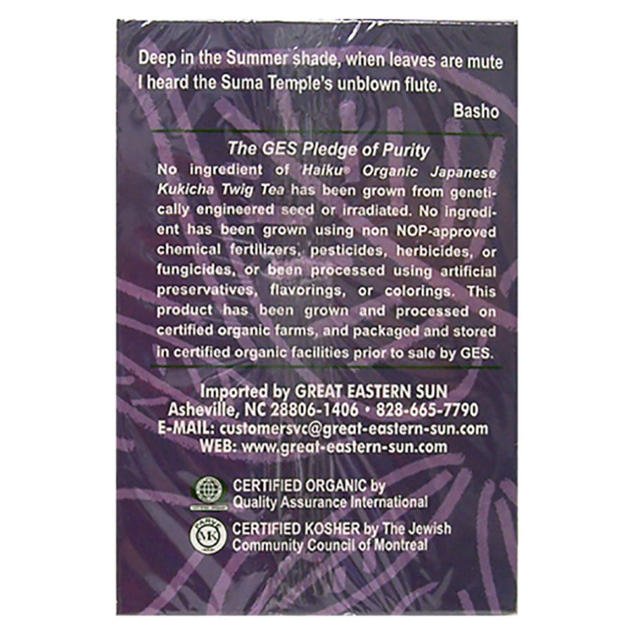 GREAT EASTERN SUN - ORGANIC JAPANESE TWIG TEA (16 TEA BAGS, 1.13 OZ)