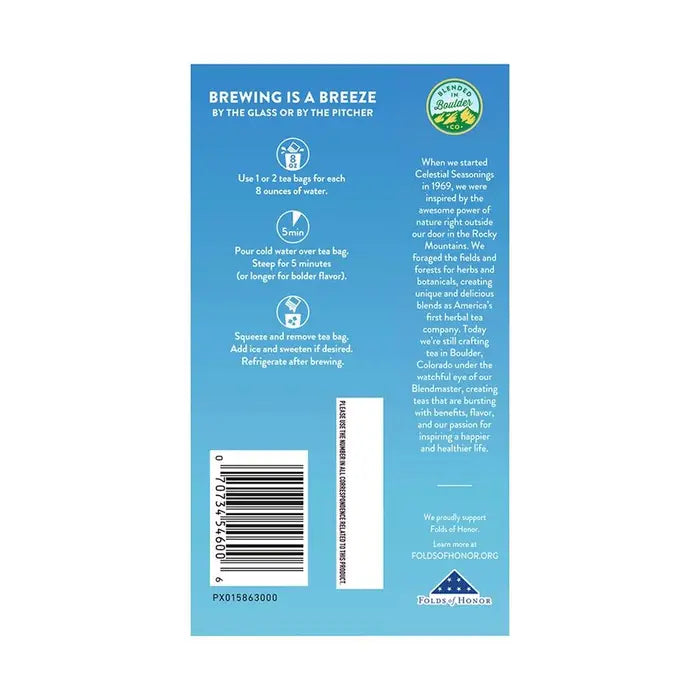 CELESTIAL SEASONINGS - COLD BREW CITRUS SUNRISE TEA (18 TEA BAGS, 1.2 OZ)