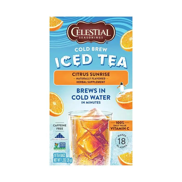 CELESTIAL SEASONINGS - COLD BREW CITRUS SUNRISE TEA (18 TEA BAGS, 1.2 OZ)