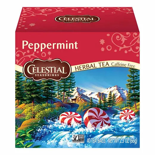 CELESTIAL SEASONINGS - PEPPERMINT HERBAL TEA (40 TEA BAGS, 2.3 OZ)