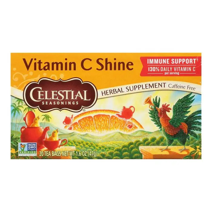CELESTIAL SEASONINGS - VITAMIN C SHINE HERBAL TEA (20 TEA BAGS, 1.6 OZ)