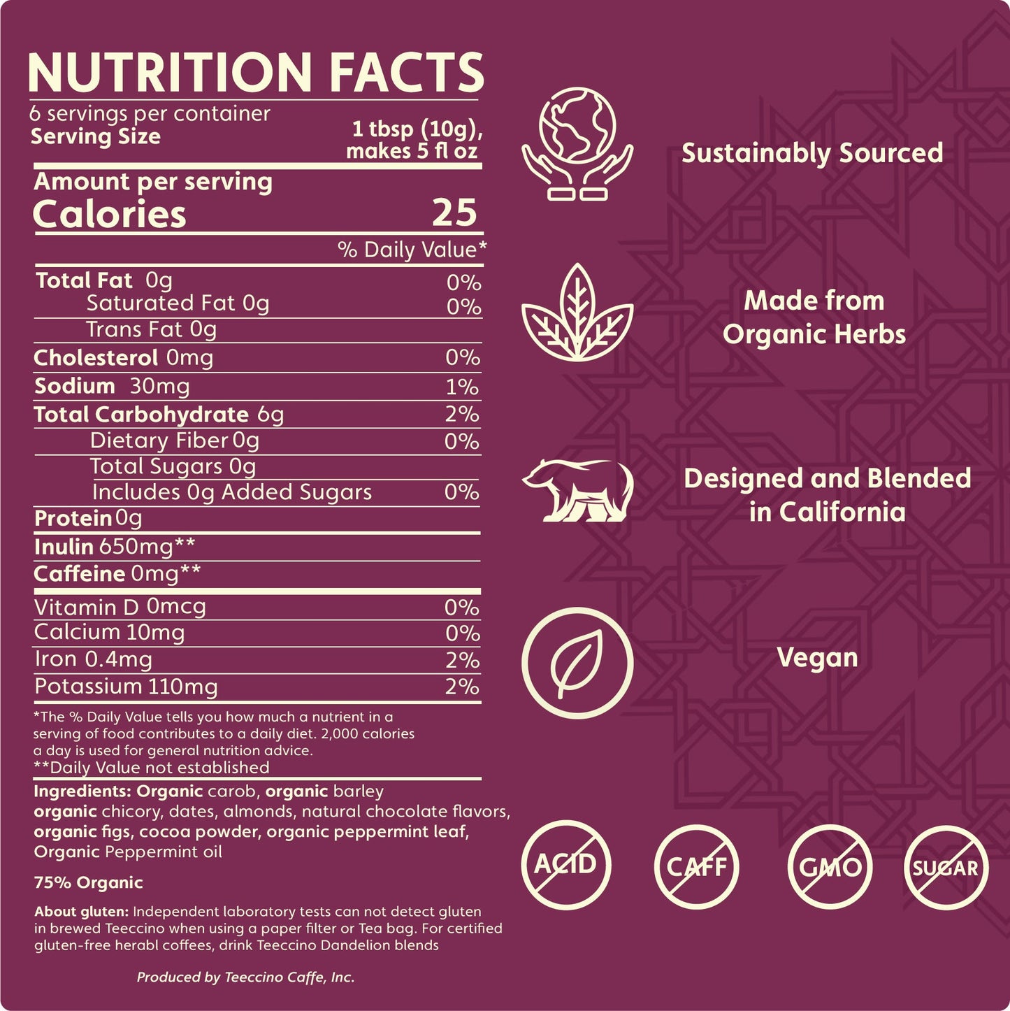 Chocolate Peppermint Chicory Herbal Coffee