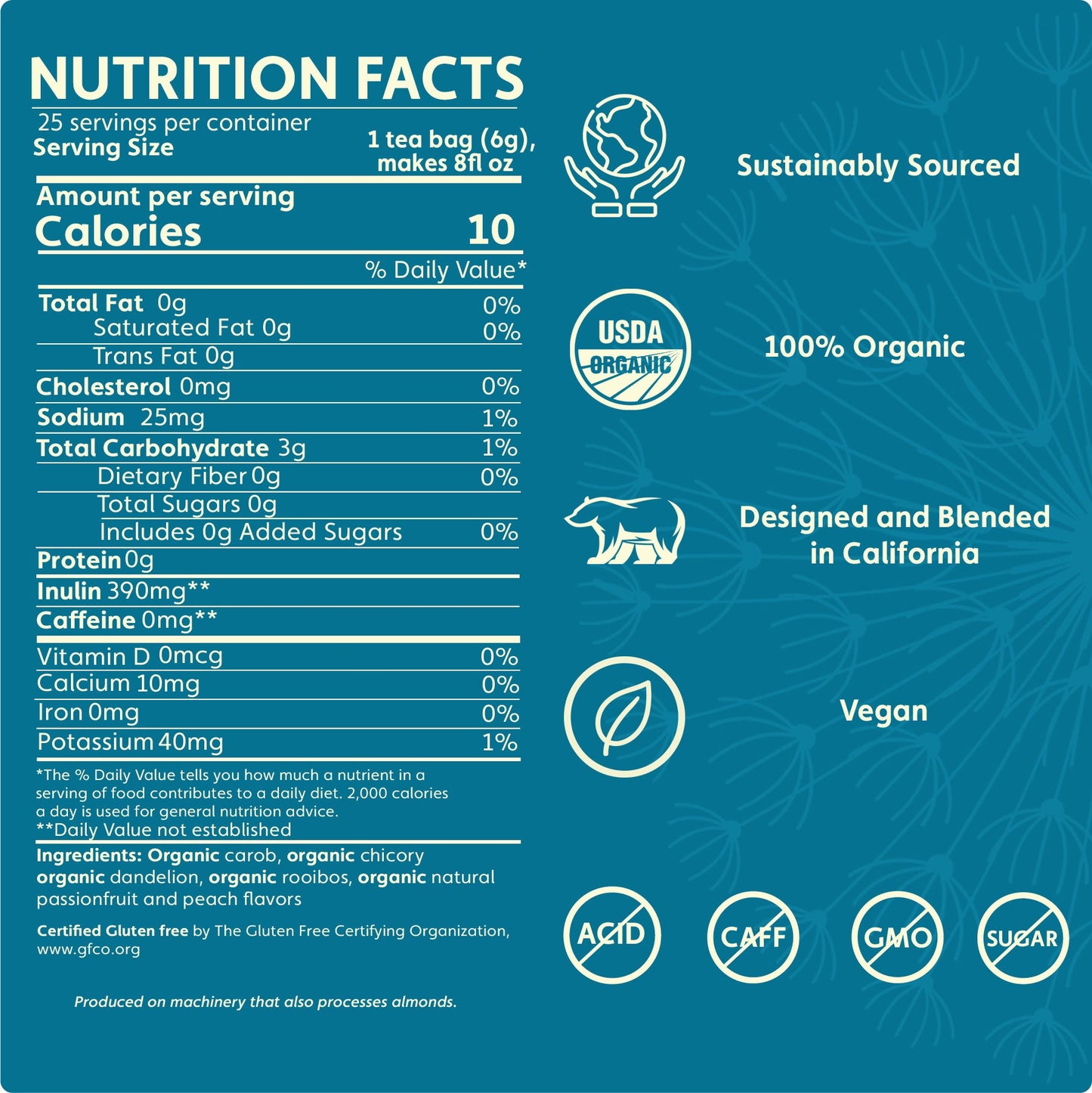 Dandelion Passionfruit Peach Herbal Tea