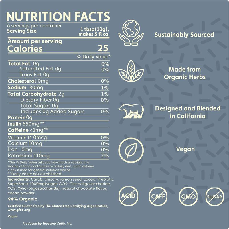 Dark Chocolate Prebiotic SuperBoost Herbal Coffee