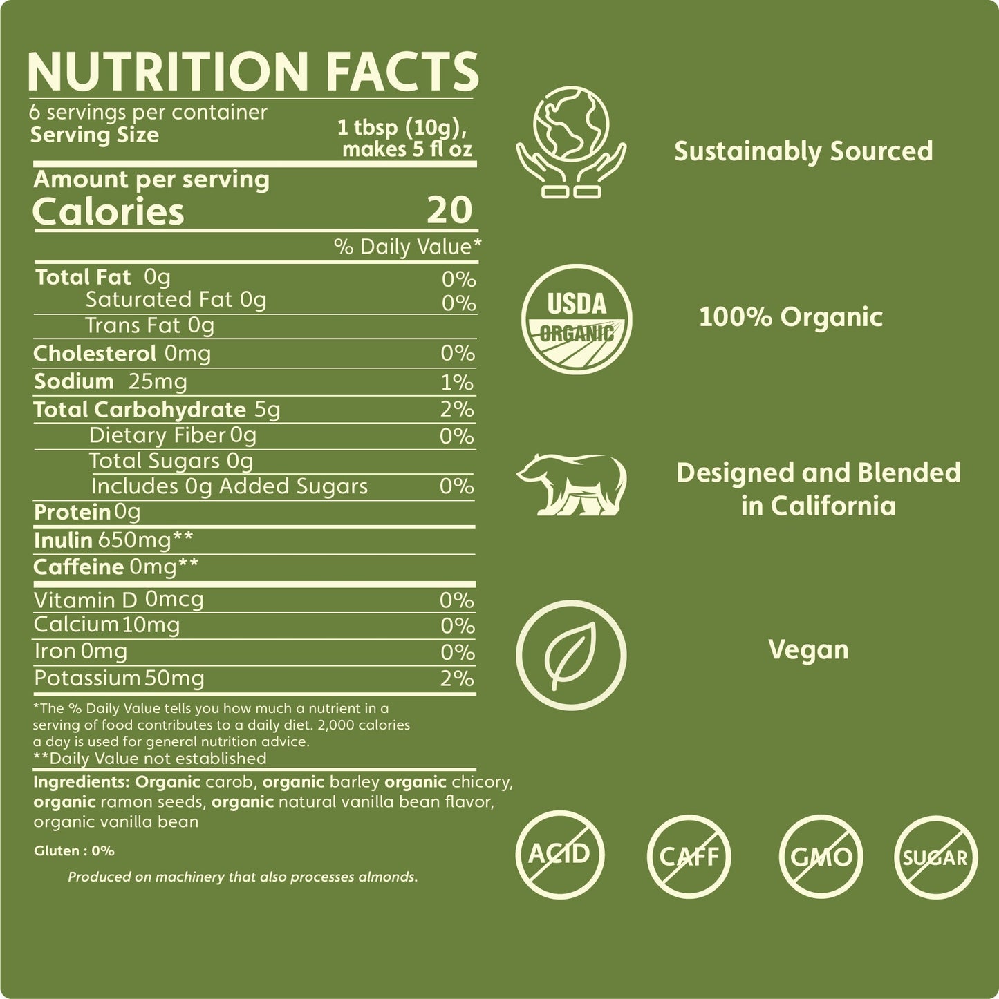 French Vanilla Chicory Herbal Coffee