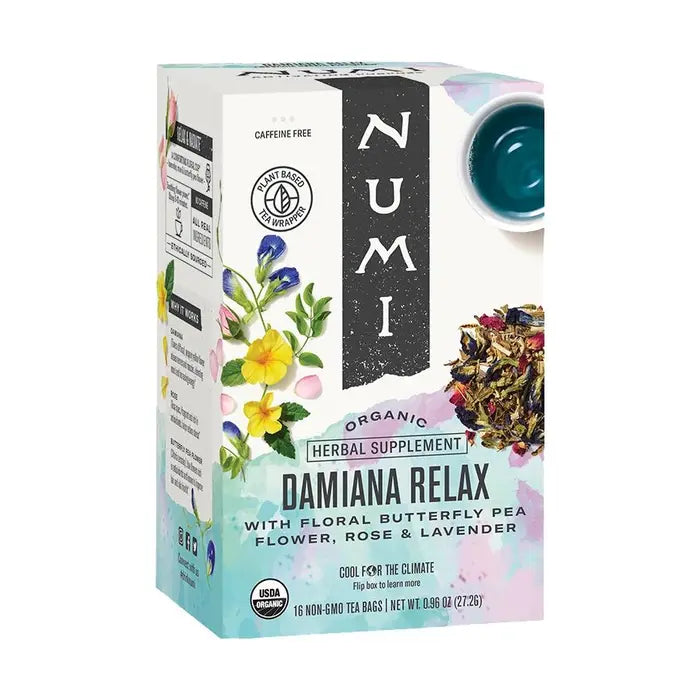 NUMI ORGANIC TEA - DAMIANA RELAX TEA (16 TEA BAGS, 0.96 OZ)