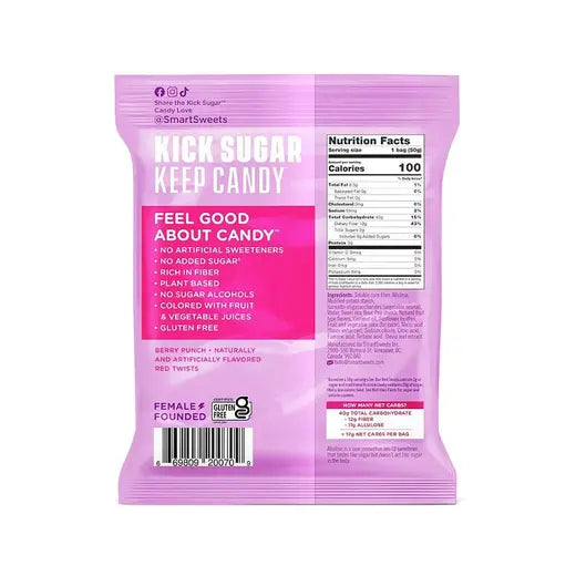 SMARTSWEETS - BERRY PUNCH RED TWISTS (1.8 OZ BAG)