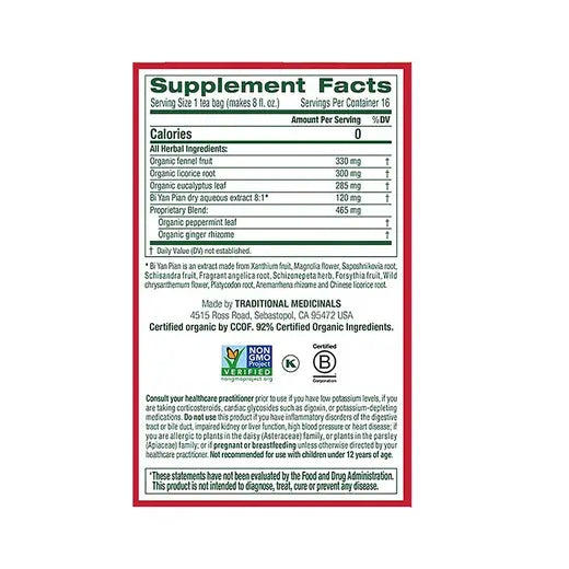 TRADITIONAL MEDICINALS - BREATHE EASY TEA (16 TEA BAGS, 0.85 OZ)