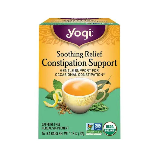 YOGI TEA - ORGANIC SOOTHING RELIEF CONSTIPATION SUPPORT TEA (16 TEA BAGS, 1.12 OZ)