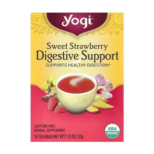 YOGI TEA - ORGANIC STRAWBERRY DIGESTIVE TEA (16 TEA BAGS, 1.12 OZ)