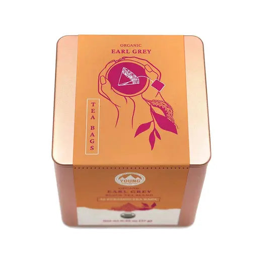 YOUNG MOUNTAIN TEA - ORGANIC EARL GREY BLACK TEA (12 PYRAMID TEA BAGS, 0.95 OZ)