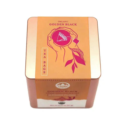YOUNG MOUNTAIN TEA - ORGANIC GOLDEN BLACK TEA (12 PYRAMID TEA BAGS, 0.95 OZ)