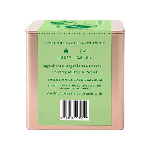 YOUNG MOUNTAIN TEA - ORGANIC GREEN PEARL GREEN TEA (12 PYRAMID TEA BAGS, 0.95 OZ)