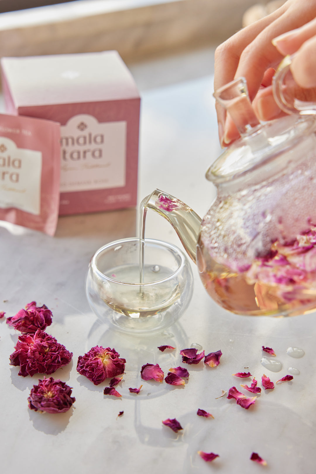 Red Damask Rose Whole Flower Tea Box