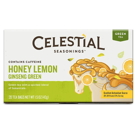 CELESTIAL SEASONINGS - HONEY LEMON GINSENG GREEN TEA (20 TEA BAGS, 1.5 OZ)