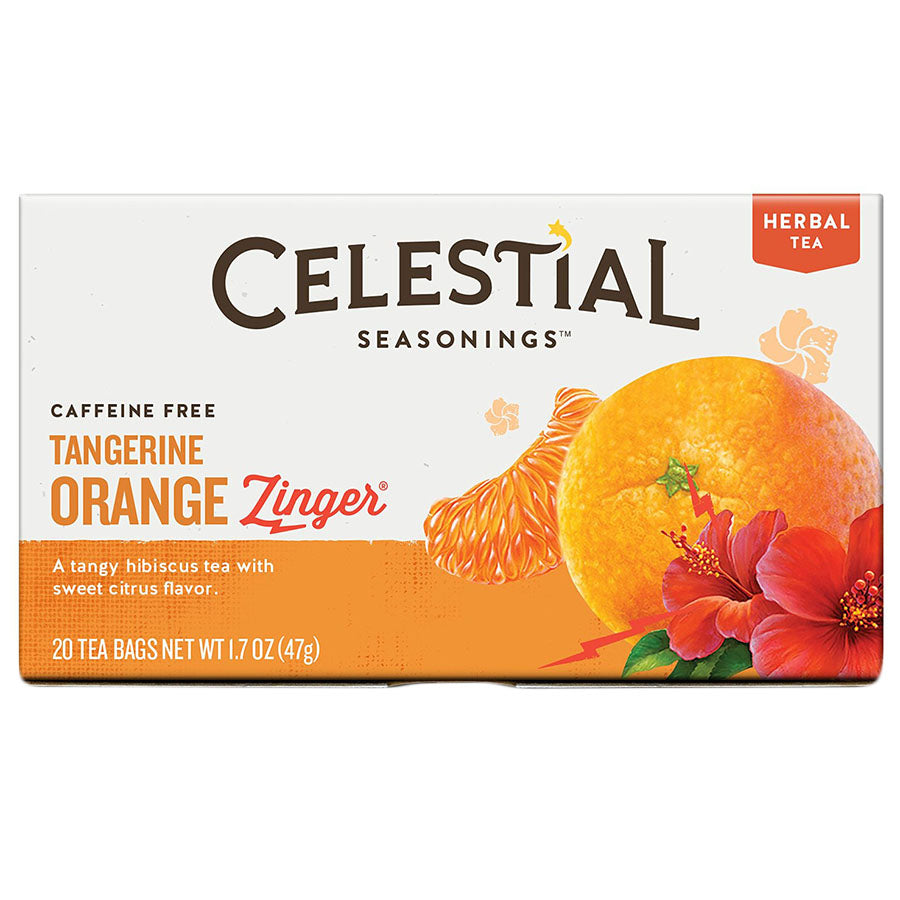 CELESTIAL SEASONINGS - TANGERINE ORANGE ZINGER HERBAL TEA (20 TEA BAGS, 1.7 OZ)