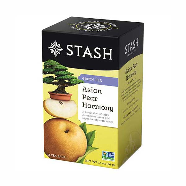 STASH TEA - ASIAN PEAR HARMONY GREEN TEA (18 TEA BAGS, 1.1 OZ)