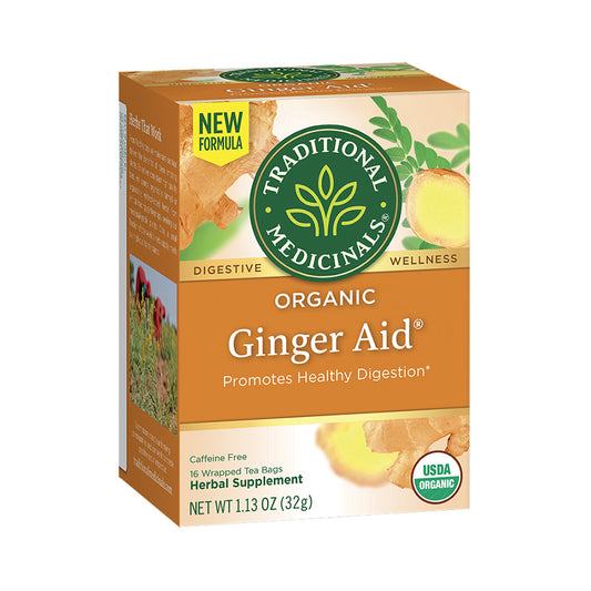 TRADITIONAL MEDICINALS - ORGANIC GINGER AID TEA (16 TEA BAGS, 1.13 OZ)