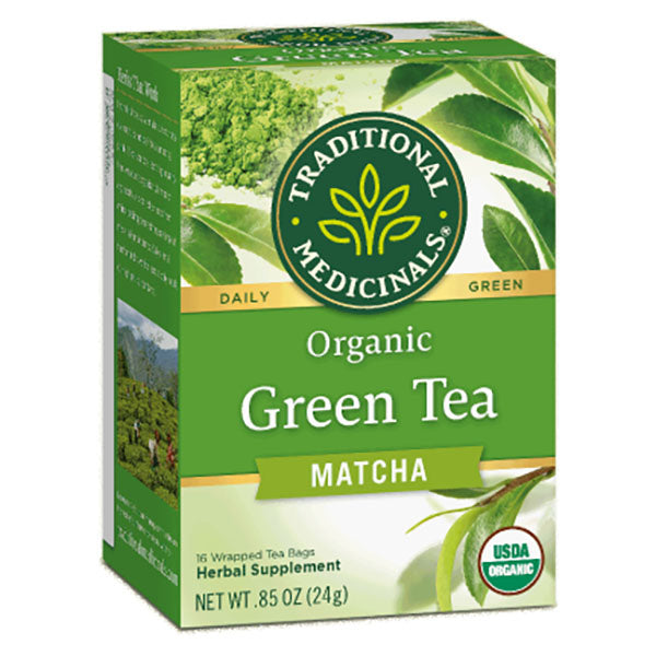 TRADITIONAL MEDICINALS - ORGANIC GREEN TEA MATCHA WITH TOASTED RICE (16 TEA BAGS, 0.85 OZ)