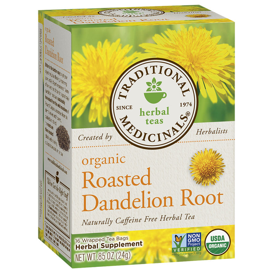 TRADITIONAL MEDICINALS - ORGANIC ROASTED DANDELION ROOT TEA (16 TEA BAGS, 0.85 OZ)