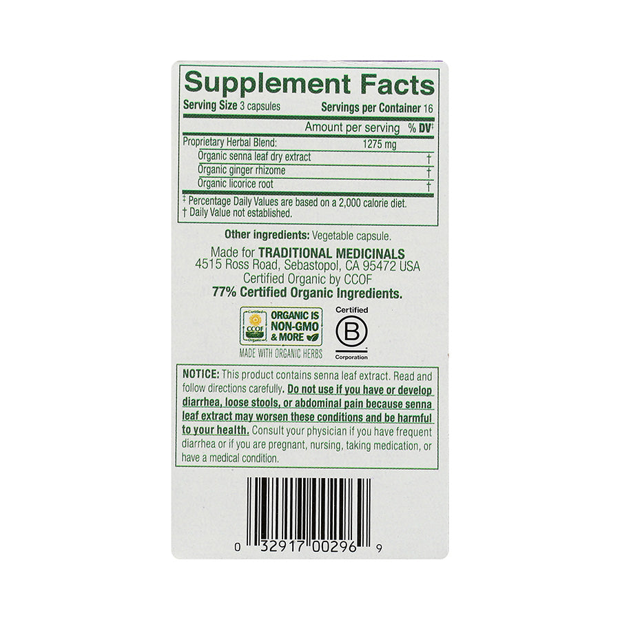 TRADITIONAL MEDICINALS - SMOOTH MOVE SENNA STIMULANT LAXATIVE (50 CAPSULES)