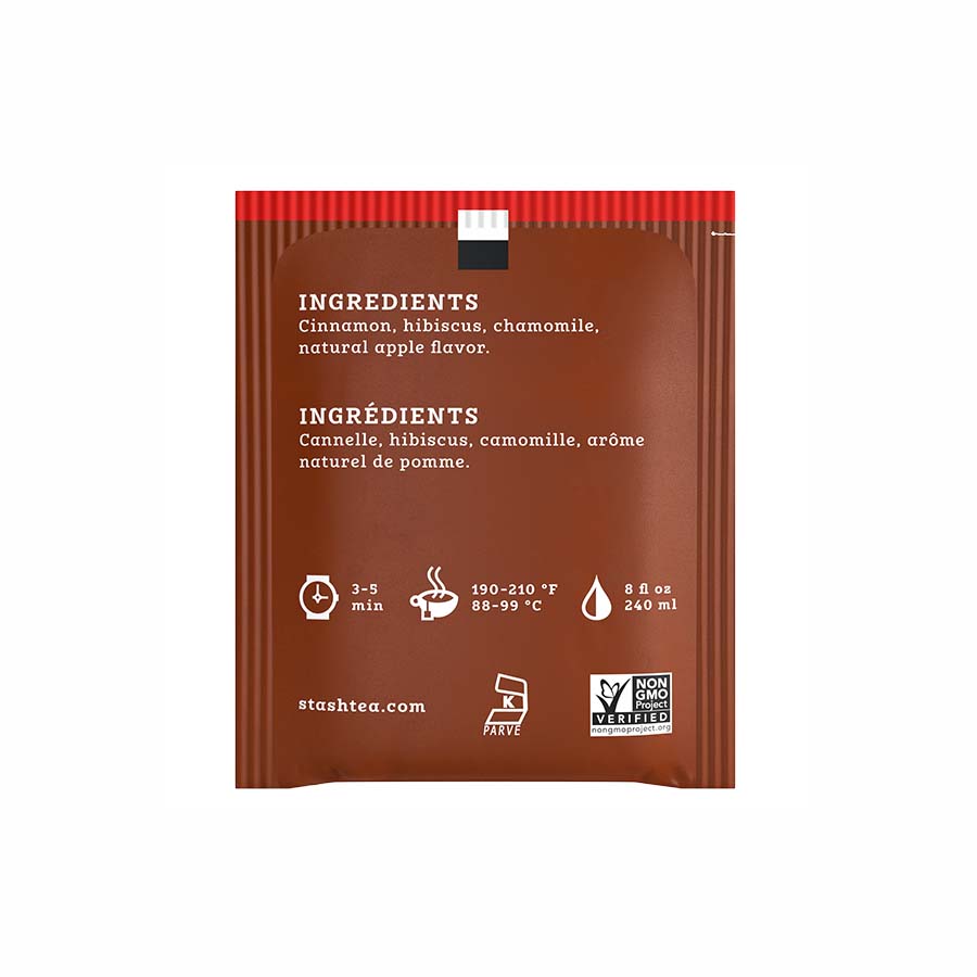 STASH TEA - CINNAMON APPLE CHAMOMILE HERBAL TEA (20 TEA BAGS, 1.4 OZ)